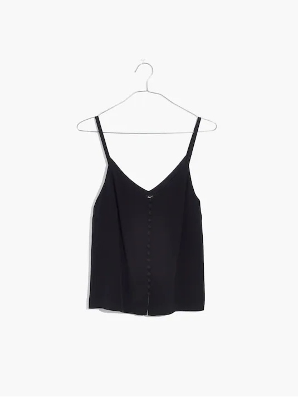 Madewell Silk Button-Down Cami in black size 0
